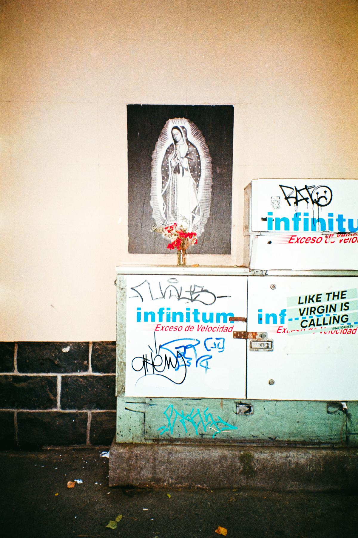 Photograph of a virgin altar in Mexico City